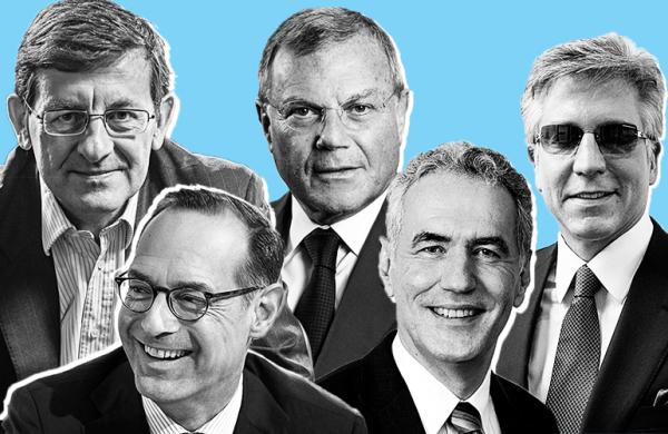 From left: Vittorio Colao, Oliver Bäte, Martin Sorrell, Richard Ridinger, Bill McDermott (McDermott: Martin Leissl/Bloomberg)