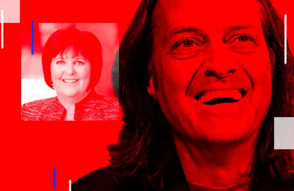 Margaret Keane, CEO of Synchrony and John Legare, CEO of T-mobile. (via Linkedin; Andrew Harrer/Bloomberg)