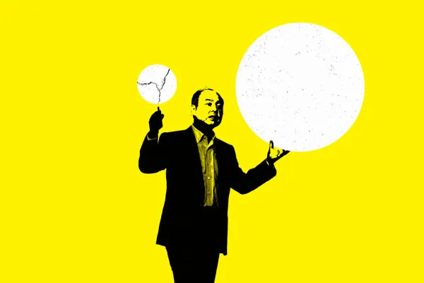 Masayoshi Son. (Illustration by II. Photo: Kiyoshi Ota/Bloomberg)