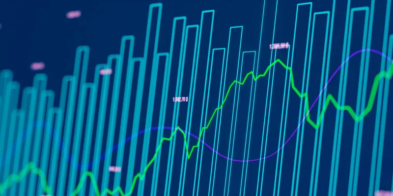 Close-up bar graph and charts