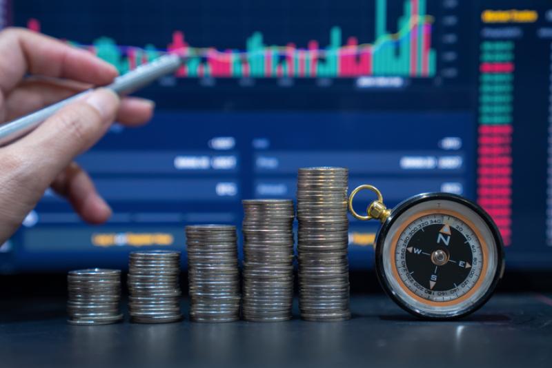 Stock market,Stock market financial growth chart.